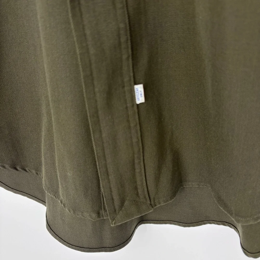 Vtg Polo Ralph Lauren Wool Field Shirt Mens L Olive Epaulettes Military Safari